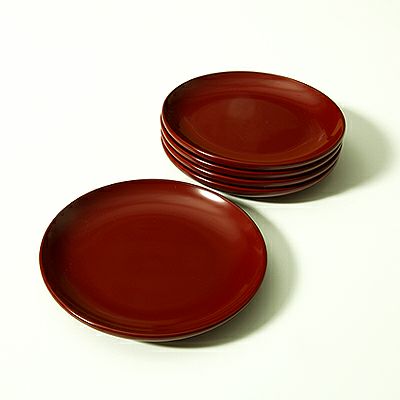 宮内庁御用達 漆器 山田平安堂】銘々皿 朱塗（5枚組） | 漆器 山田平安 