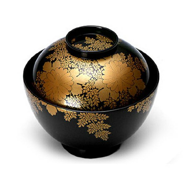 未使用】輪島塗 輪光堂謹製 清三作 老松蒔絵 吸物椀 5客 汁椀/お椀  