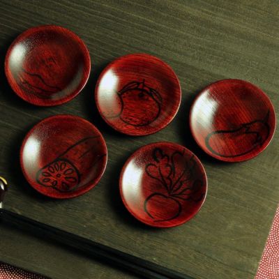 宮内庁御用達 漆器 山田平安堂】丸皿揃 みつ飴 吹き寄せ（5枚組